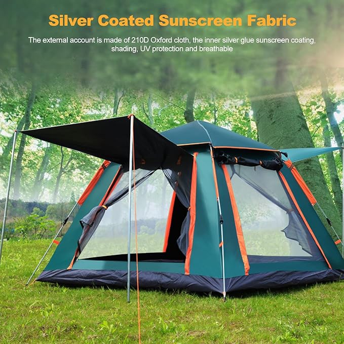 Ergocar Dome Tent Waterproof & Windproof Ultralight 3-4 People Camping Hiking Tent Easy Pop Up for Family, Festival, Hiking, Backpacking & Mountaineering