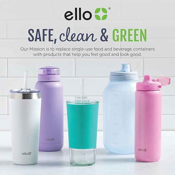 Ello Duraglass 3.4 Cup Meal Prep Sets 10Pc,Set-Glass Food Storage Container with Silicone Boot and Airtight BPA-Free Plastic Lids,Dishwasher,Microwave,and Freezer Safe,Halogen Blue,5 Count (Pack of 2)
