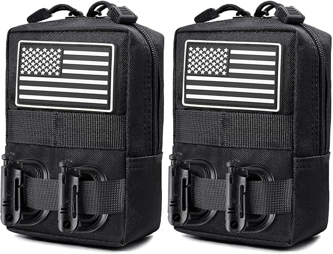 2 Pack Tactical Molle Pouch - Premium Durable Utility Bag for Military, Hiking, Camping, Hunting, EDC & Duty Belts, Backpacks and Vests