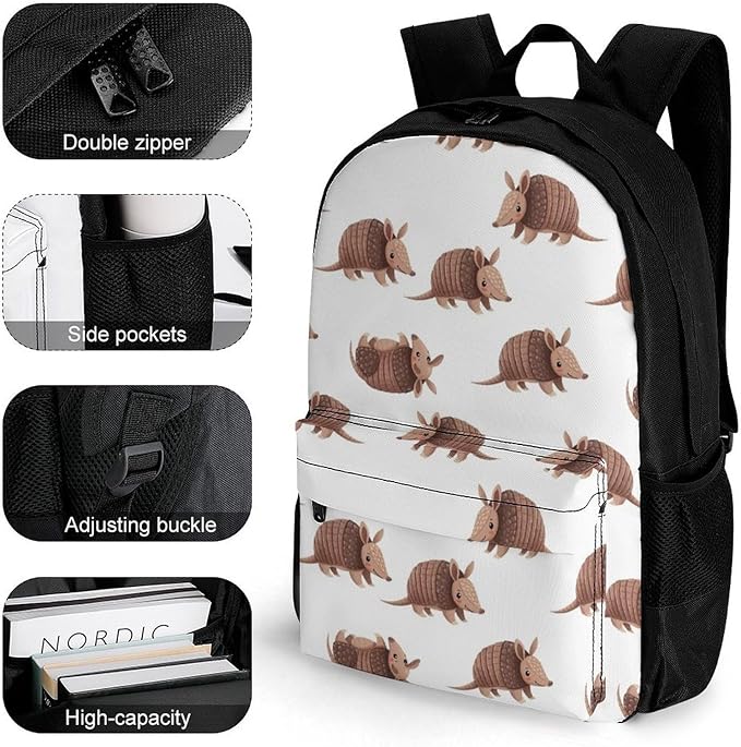 Rucksacks Polyester Anti-Theft Multipurpose Armadillo Carry On Bag Large Capacity Gym Outdoor Hiking Backpack With Smooth Zippers