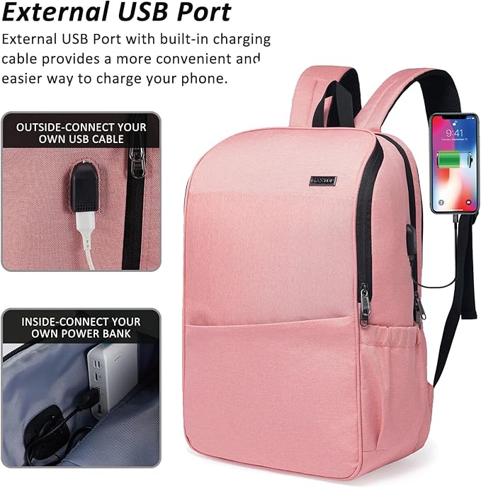 MAXTOP Deep Storage Laptop Backpack with USB Charging Port[Water Resistant] College School Computer Bookbag Fits 17 Inch Laptop