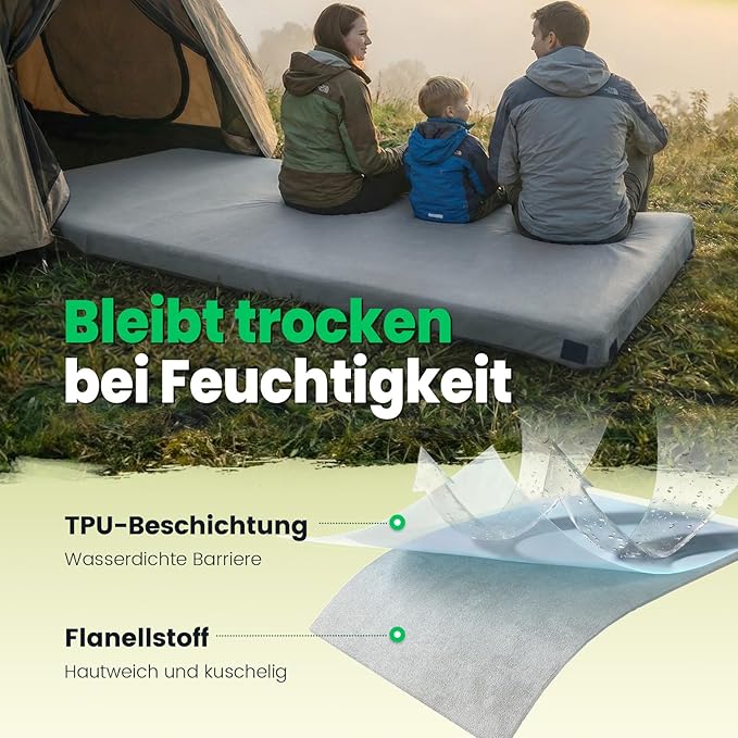 Willpo CertiPUR-US Memory Foam Camping Mattress with Travel Bag and 2 Interchangeable Covers, Lightweight Portable Sleeping Pad for Tents, Guest Beds, Home