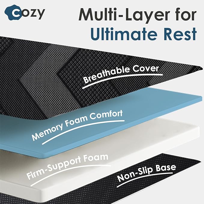 INGEROOM Foldable Mattress Full - Memory Foam 6 inch Trifold Mattress for Camping, with Portable Handle, Non-Slip Folding Floor Bed Sofa for Guest Travel Yoga, Washable Breathable Cover