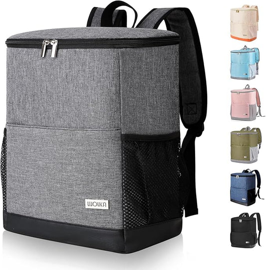 Insulated Cooler Backpack Outdoor - Leak Proof Backpack Cooler 30 Cans, Waterproof Lightweight Cooler Bag for 12h Hot/Cold Retention - Soft Cooler for Travel, Camping, Beach, Lunch