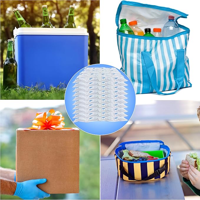 Reusable Ice Packs for Shipping Perishables & Frozen Food - 10 Sheets(16 Large Ice Cell per Sheet) | Long-Lasting Cold Freezer Ice Packs for Coolers, Lunch Boxes & Insulated Containers