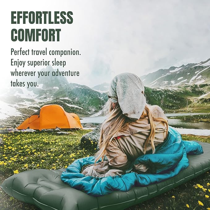 IFORREST Camping Sleeping Pad with Armrest & Pillow - Self-Inflating Air Mattress - Rollover Protection - Ultra-Comfortable Mat - Lightweight for Tent, Cot, Backpacking(XL)