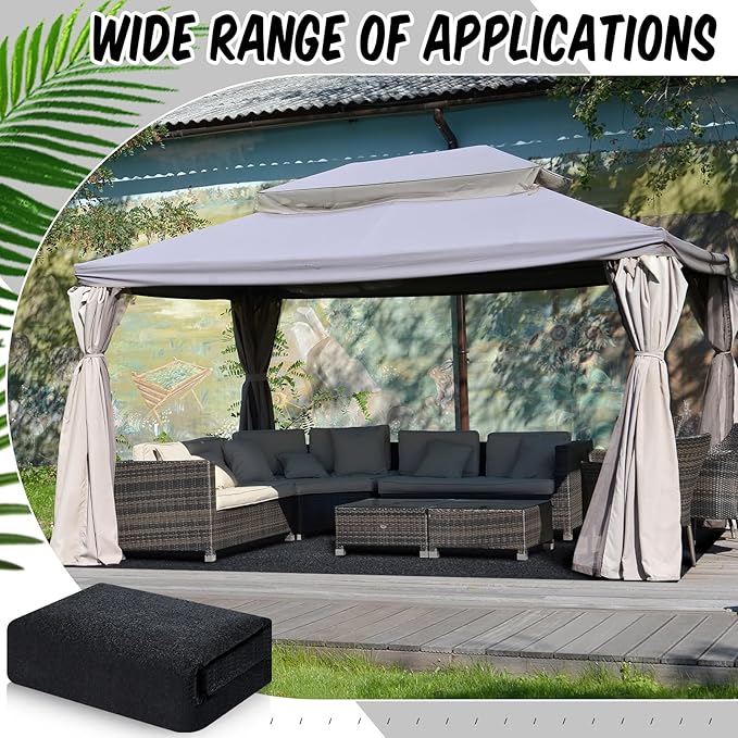 11x11ft Outdoor Gazebo Mat Waterproof Tent Rugs Foldable Portable Floor Blanket for Gazebo Picnic Hiking Lawn Outdoor Supplies Garden