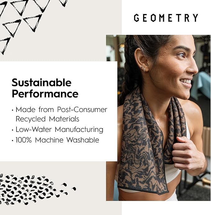 GEOMETRY Gym Towels for Working Out - Compact & Quick Dry, Super Absorbent Double-Sided Microfiber Sweat Towel - Premium Microfiber for Gym - Lavender Nights, 16" x 30", 1 Piece