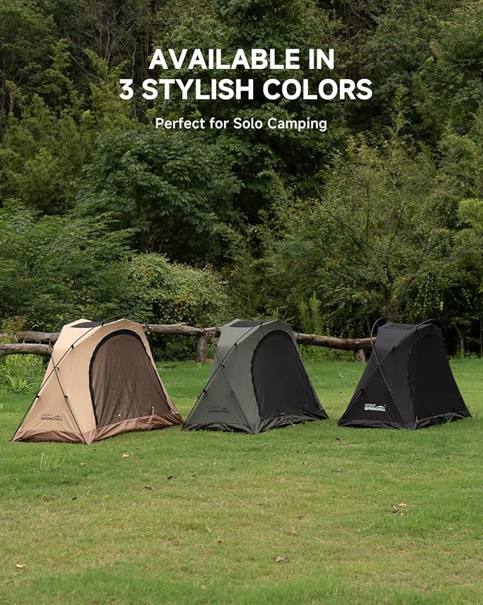 Penglai 1 Person Backpacking Tent - Portable Lightweight Camping Tent 210G TC Cotton, Compact for Traveling & Hiking（Sand）