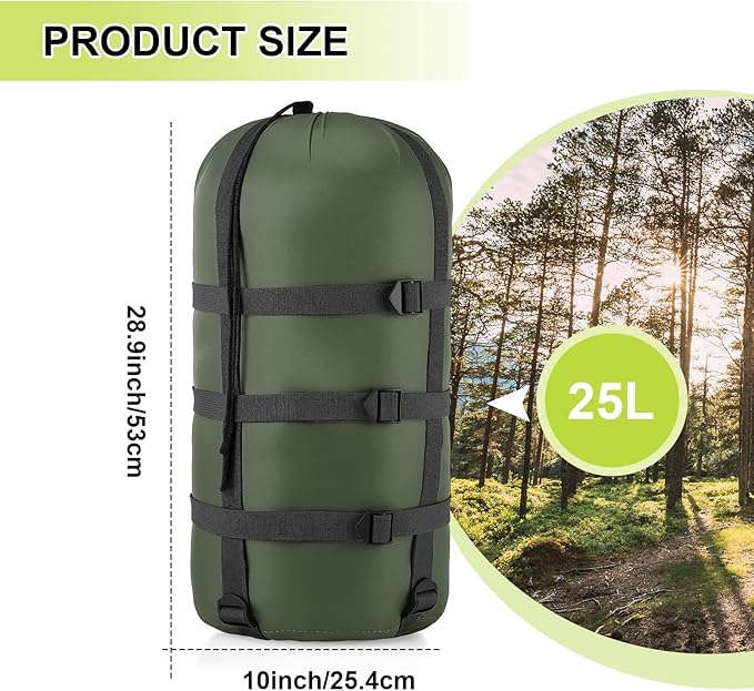Compression Sack for Sleeping Bag Store Ultralight Sleeping Bag Compression Stuff Sack 15l 25l Space Saving Gear for Travel Camping Hiking Outdoor