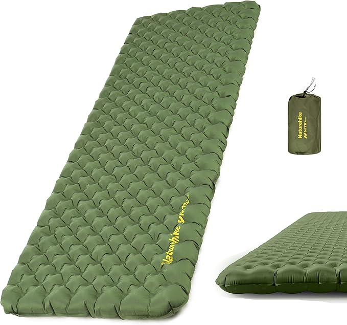 Naturehike 25oz Ultralight Sleeping Pad, Insulated Inflatable Sleeping Pad 4.6R, Lightweight Sleeping Mat for Camping, Hiking, Backpacking, with Air Pump Sack