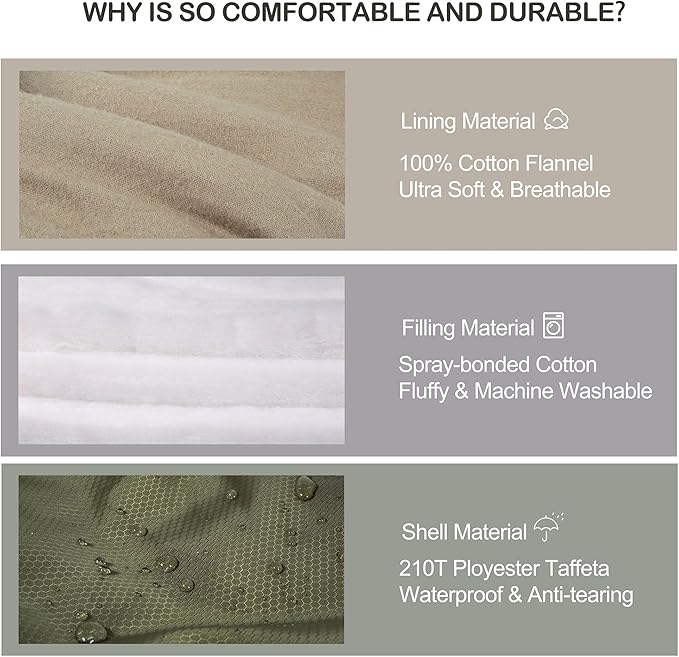 Cold Weather Sleeping Bag 100% Cotton Flannel XXL for Adults Big and Tall,Free Compression Sack