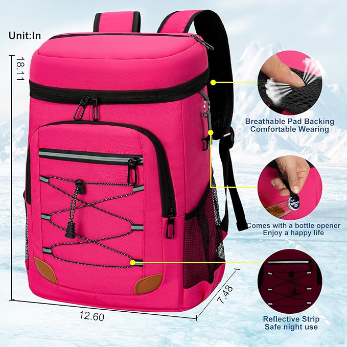 Backpack Cooler Insulated Leak Proof for Men Women 36 Cans Soft Cooler Backpack Insulated Waterproof Large Capacity Coolers Bag Portable for Lunch Camping Travel Picnic Hiking
