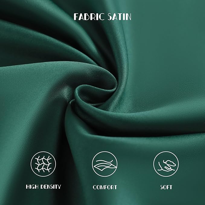 NTBAY Zippered Silk Satin Toddler Pillowcases - 2 Pack Hidden Zipper 13x18 Pillowcases - Luxury and Silky Baby Travel Pillow Covers, Dark Green