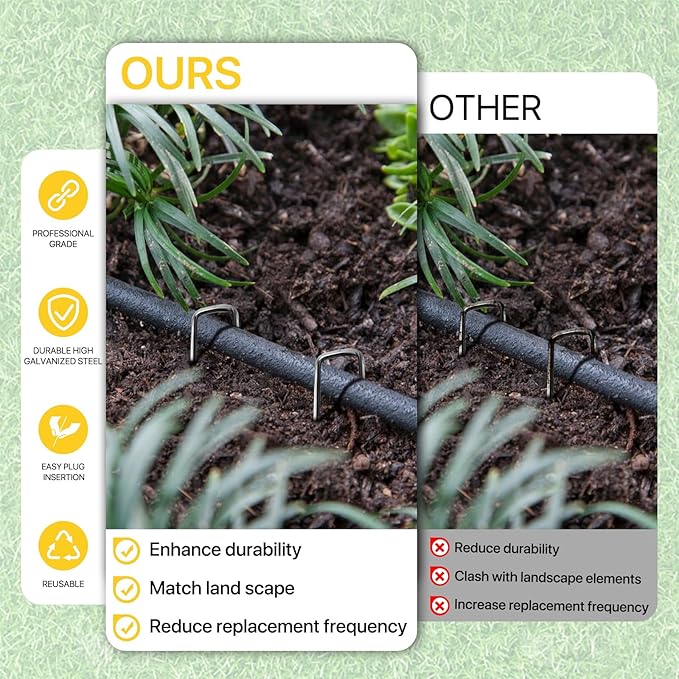 Landscape Staples 6 Inch 200 Pack - Galvanized Heavy Duty Garden Stakes for Weed Barrier Fabric, Erosion Control Mats, Ground Cover Anchoring Secure Lawn, Yard & Outdoor Projects