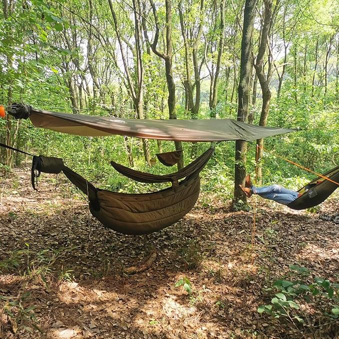 Onewind Premium Hammock Tarp Sleeve 12ft Camping Tent Rain Fly Snakeskin for Tarp Easy Storage and Display, Hiking and Backpacking, Lightweight and Durable Water Resistant, OD Green