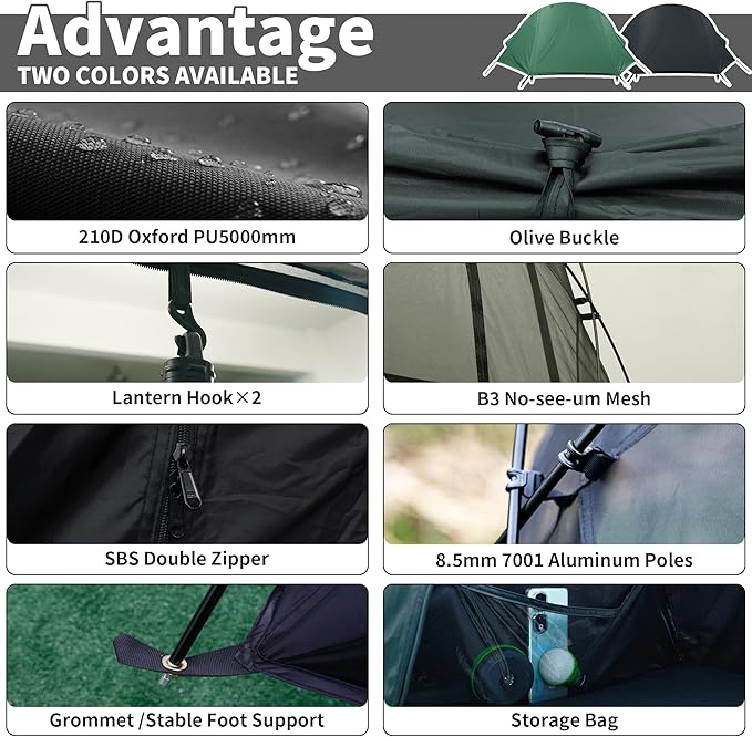 TENPLAY Cot Tent,Camping Tent,Backpacking Tent,3 Way Tent,Solo Tent,1 Person,Quick Setup,70D Nylon,pu5000mm,UV Cut,7001 Aluminium,Ultralight,Compact,Outerdoor,Hiking,Travel,Mountaineering