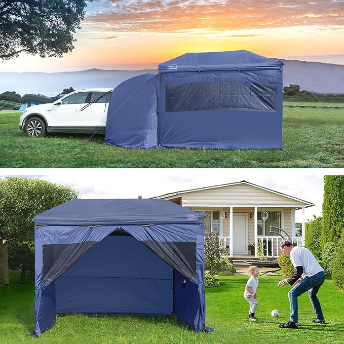 KAMPKEEPER 5pcs Sidewalls for 10X10 Commercial Instant Canopy Tent, Converts Canopies into Tent for Camping with Removable SUV Tailgate (Canopy Pole/Shelter NOT Included) (Blue)