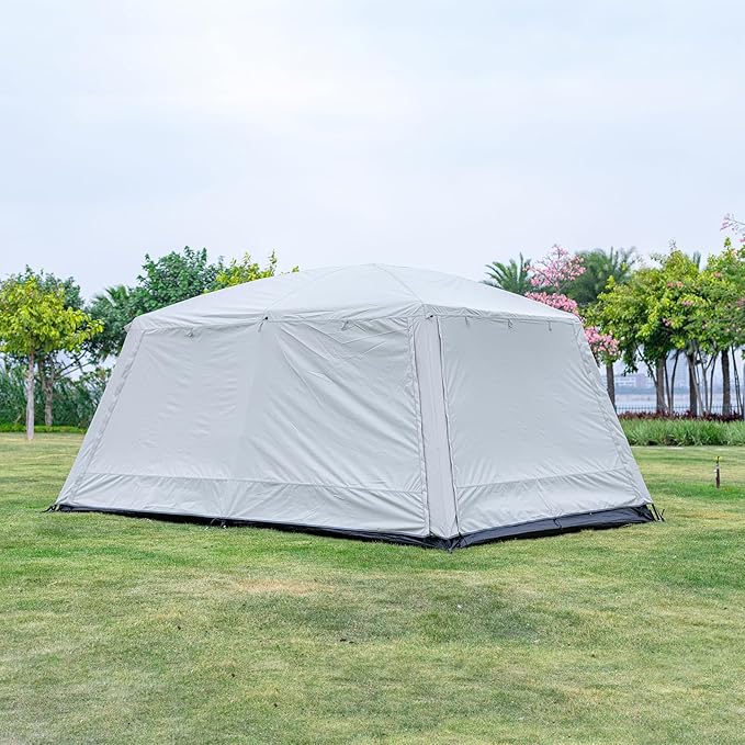 4-6 Person Family Camping Tent, 2 Rooms Living Room Design with Mesh Roof, 150D Waterproof Oxford Fabric, Full-Rainfly Easy Setup Portable Tent for Outdoor
