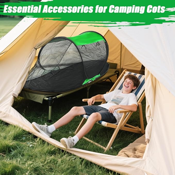 1 Person Pop-up Mosquito Tent for Camping - Breathable & Fine Mesh Camping Bug Screen Net with Carry Bag, 6ft Instant Portable Screen Tent for Teenagers Girl Boy Summer Scout Camp