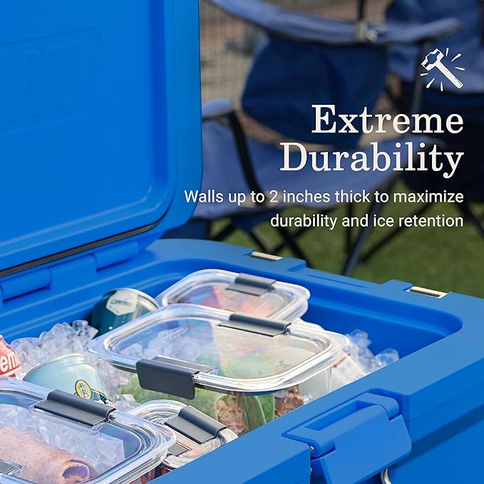 Coleman Pro Heavy-Duty 55qt Wheeled Ultra-Light Premium Hard Cooler, Extra-Thick Insulation Keeps Ice up to 5 Days, 92-Can Capacity, Heavy-Duty Wheels