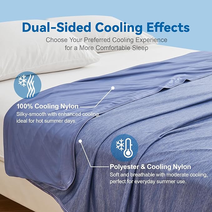 Ailemei Direct Cooling Throw Blanket for Couch, Double-Sided Summer Cooling Blankets for Hot Sleepers, Lightweight Ice Cool Blanket to Relieve Hot Flashes, Breathable Bed Cold Blankets for Sleeping