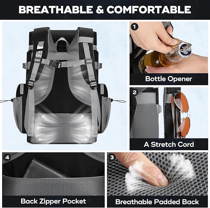 Maelstrom Backpack Cooler,Soft Lightweight Leakproof Cooler Backpack,Men Women 35/50 Can Insulated Cooler Bag,Keeps Hot/Cold for Up to 16 Hours,Perfect for Camping, Beach