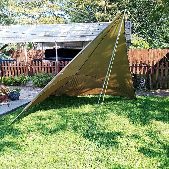Tent Poles,Adjustable Portable Tent Poles-74.8" Sturdy and Durable Rustproof Thickened Iron Tent Stakes for Camping,Hiking,Van Awnings,Beach Awning Tent Accessory with Storage Bag-2 Pack (Silver Gray)