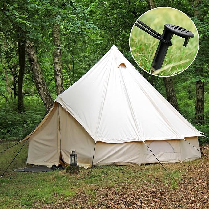 66 Pieces Inflatable Stakes and Tethers, Halloween Landscape Anchoring Stake Pack, Plastic Inflatable Spikes, Replacement Ground Stakes, Christmas Inflatable Decoration Accessories for Outdoor Garden