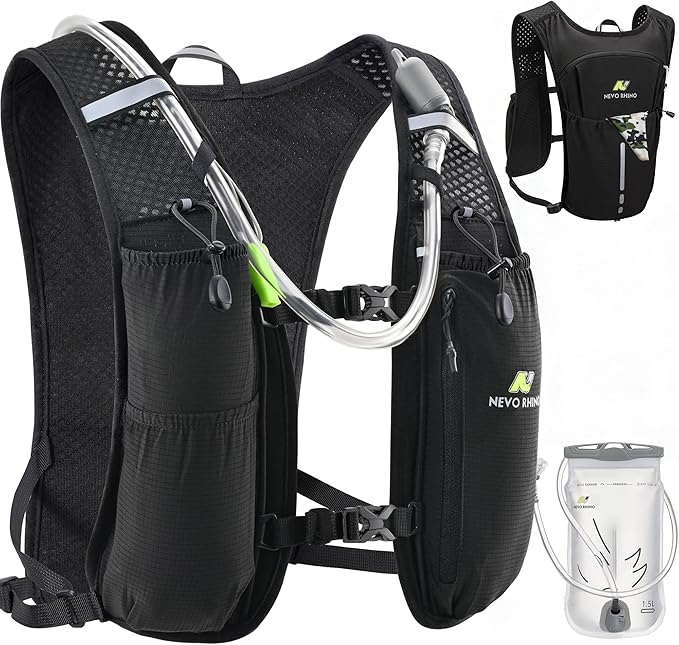 N NEVO RHINO Running Vest, Lightweight Hydration Vest, Insulated Water Backpack with 1.5L Water Bladder for Hiking, Trail, Running,Marathons,Cycling
