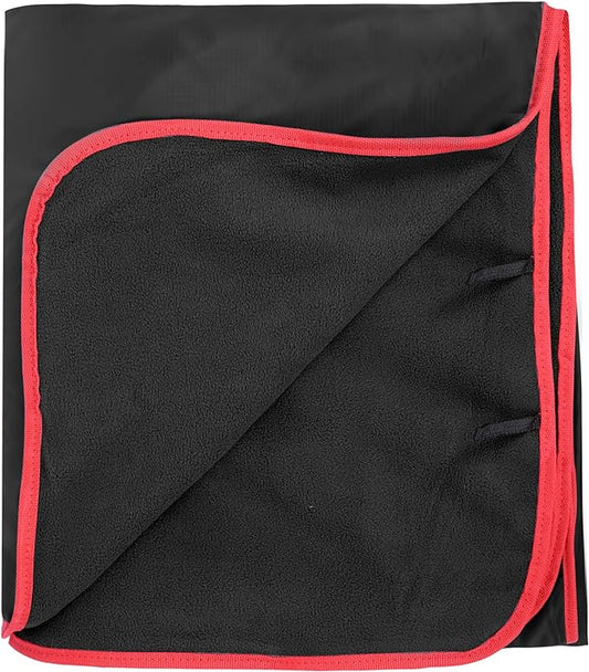 REDCAMP Large Waterproof Stadium Blanket for Cold Weather, Soft Warm Fleece Camping Blanket Windproof for Outdoor Sports, Blue/Red (Outer Black/Inner Black)