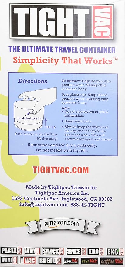 Tightpac America Tightvac Pawvacs Nested Sealed Pet Food and Snack Containers, Clear with Black Paws, Set of 4
