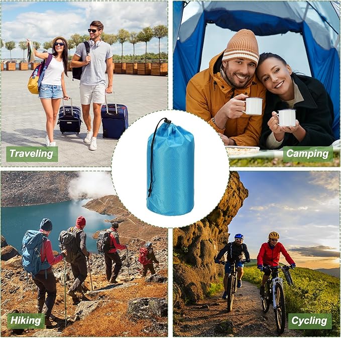 PATIKIL Stuff Sacks, Waterproof Outdoor Storage Sack Portable Drawstring Dust Flap Bag for Camping