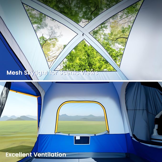SUV Tents for Camping, Car Tents for Camping 4-6 People, PU 3000mm Waterproof SUV Tent Attachment Tailgate Tent for Car, Spacious Space 8.2'L x 8.2'W x 7.2'H with 2 Awnings & Double Door