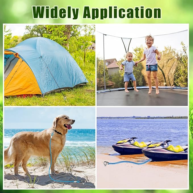 Dolibest 30" Heavy-Duty Ground Anchors Screw in, 3" Wide Spiral Earth Anchors for Swing Set, Wind Resistant Mobile Home, Trampoline, Sheds - Fully Welded Ground Anchors-Set of 4