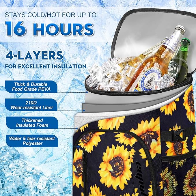 Capolo Cooler Backpack for Men Women Insulated Backpack Cooler Leak Proof Thermal Bag Beverage Soft Cooler Bag Lunch Backpack for Camping 30/45 Cans