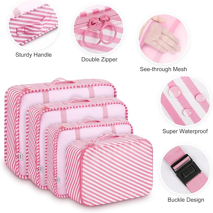 Mossio 9 Set Packing Cubes with Shoe Bag & Electronics Bag - Luggage Organizers Suitcase Travel Accessories