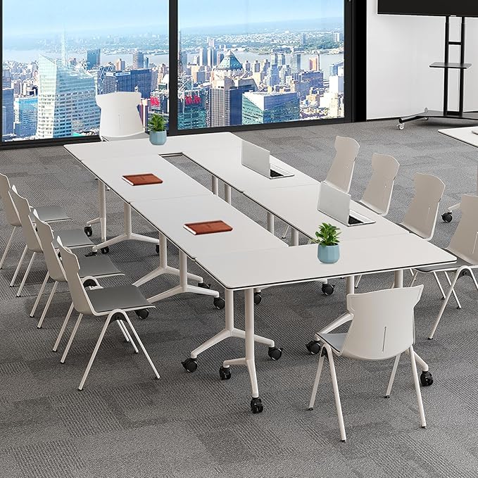 70.8 Inch Commercial Grade Portable Conference Desk, One-Click Folding Mechanism