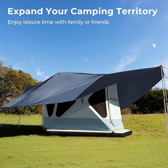 ACACIA Canopy 4 Person for Space Acacia Camping System, PU2000 Waterproof Camping Tarp for 4 Season Camping, UPF50+ Sunproof Tent Tarp with 4 Telescoping Poles, Carry Bag, Star Night