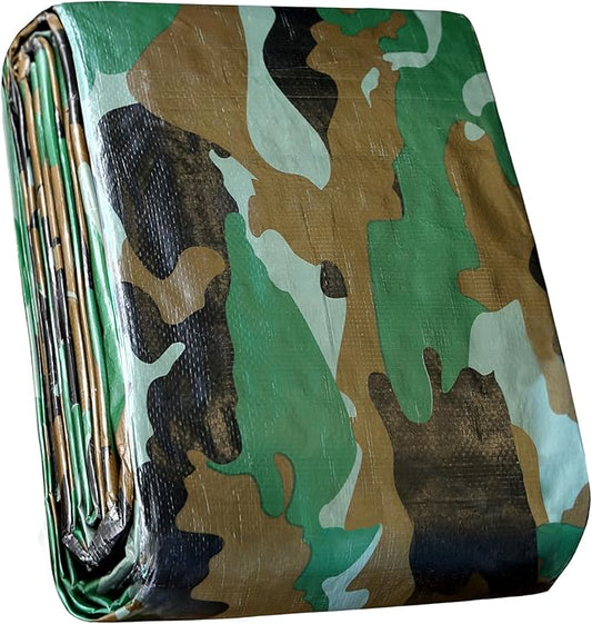 STARPYNG-7 Mil Camouflage 8x10 Feet Tarp-Multifunctional Camo Waterproof Tarpaulin-Waterproof, UV Resistant, Rip and Tear Resistant, Poly Tarpaulin with Reinforced Edges for Cover