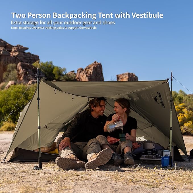 Naturehike Mongar Pro 1/2/3 Person Backpacking Tent,Waterproof Nylon Easy Setup Lightweight Camping Tent