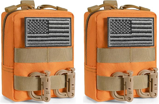 2 Pack Molle Pouches - Tactical Compact Water-Resistant EDC Pouch Bag Small Utility Pouch