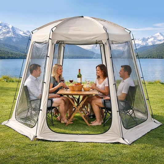 Teabelle Pop up Bubble Tent, 4-6 Person Gazebo Screen House Room, Waterproof Outdoor Tent with Floor Mat & Top Cover, Garden Dome Igloo Camping Shelter for Patio, Backyard