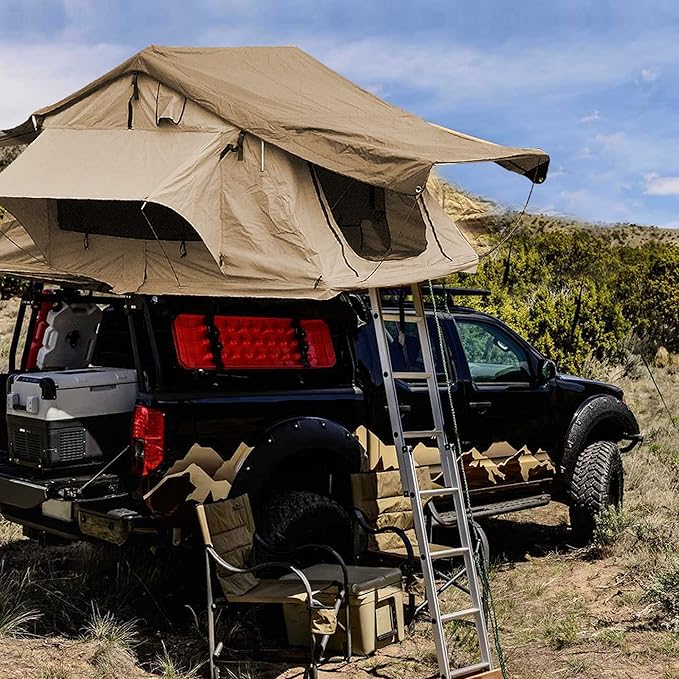 X-BULL Rooftop Tent Truck SUV Camping Rooftop Tent with Ladder,Rooftop Tents for Camping Large Space Suitable for 3-4 People