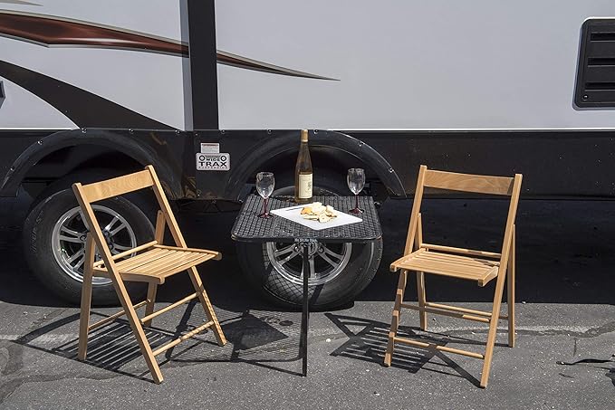 Tire Table Medium Steel Camping Table for Camp, Travel, Tailgating and Outdoor Work | Easily Holds 50 Pounds | Powder Coated Finish | No Tool or Hitch Required for Installation | 29 x 23 x 1.5