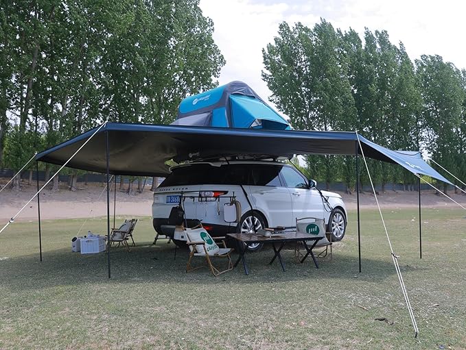 UNISTRENGH Truck Rooftop Tents Portable Inflatable Family Camping SUV Car Roof Top Tent with Skylight, Sun, Wind, and Waterproof SUV Truck Roof Tents