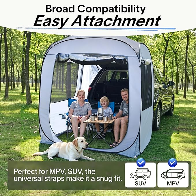 Alvantor® SUV Tailgate Tent, Instant Pop Up Car Tent Creates Extra Living Space, UV Protection, Quick Setup in Seconds for Family, Road Trips, Tailgating, Beach, Outdoor Camping