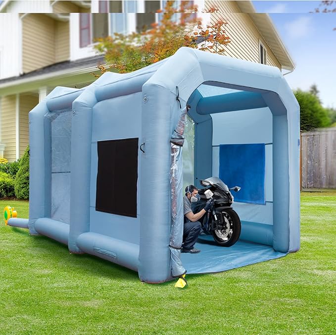 VEVOR Inflatable Paint Booth, 13x10x9ft Inflatable Spray Booth, 950W High Powerful Blower Spray Booth Tent, Car Paint Tent Air Filter System for Car Parking Workstation Motorcycle Garage