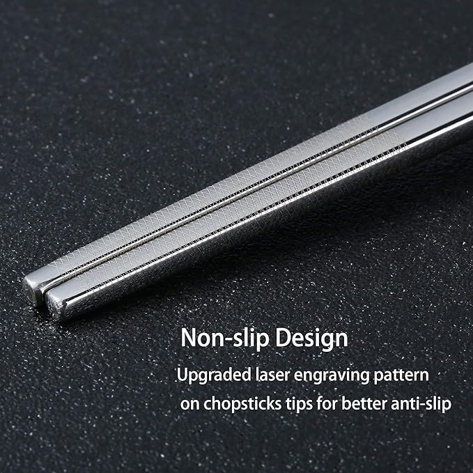 Metal Chopsticks, Reusable Dazzling Rainbow Stainless Steel, Titanium Plated, Non-slip, Dishwasher Safe, Eco-friendly, 2 Pairs Gift Set