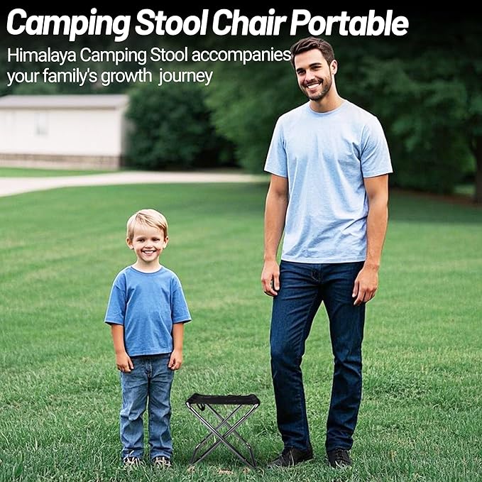 Portable Camping Folding Stool Chair, Small Lightweight Camp Stool Chair Collapsible for Fishing Hiking Outdoor Beach Backpack Photographer Picnic 9.86"x 8.66"x10.63"